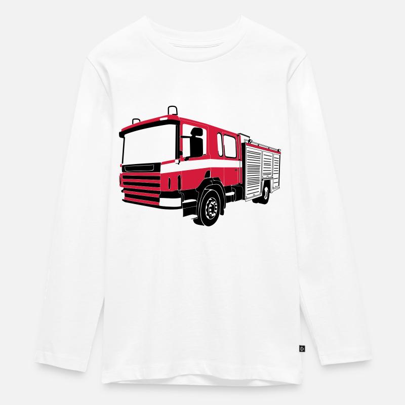 Camion de pompier - T-shirt manches longues Premium Ado - blanc