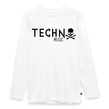 Crâne de musique techno - T-shirt manches longues Premium Ado - blanc - Devant - AI Model Kid Female (0cm)