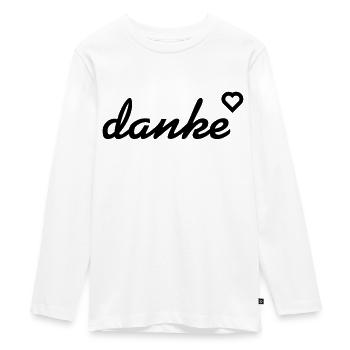 danke mit Herz. Vielen Dank - Teenager Premium Bio Langarmshirt - Weiß - Vorne - AI Model Kid Female (0cm)