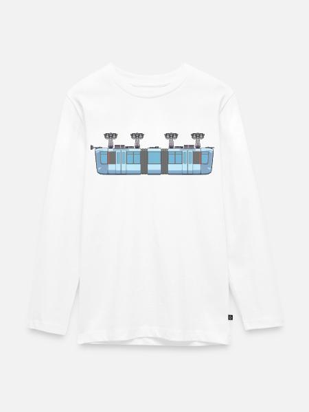 Schwebebahn kurz - Teenager Premium Bio Langarmshirt - Weiß