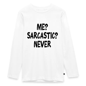 sarcasmo - Maglia a maniche lunghe ecologica premium per ragazzi - bianco - Fronte - AI Model Kid Female (0cm)