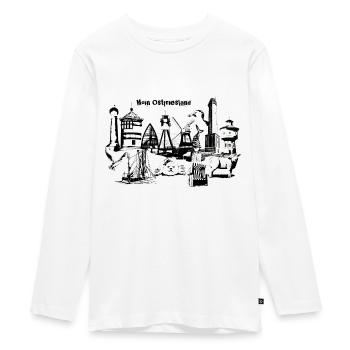 Moin Ostfriesland - Teenager Premium Bio Langarmshirt - Weiß - Vorne - AI Model Kid Female (0cm)