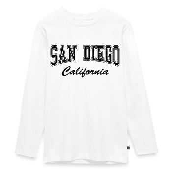 San Diego California - Teenager Premium Bio Langarmshirt - Weiß - Vorne - AI Model Kid Female (0cm)
