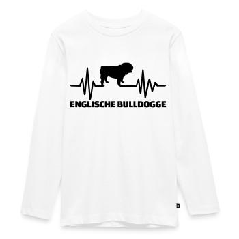Englische Bulldogge - Teenager Premium Bio Langarmshirt - Weiß - Vorne - AI Model Kid Female (0cm)