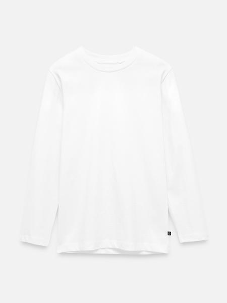 justus - Teenager Premium Bio Langarmshirt - Weiß