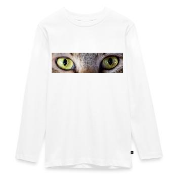 Katzen-Look - Teenager Premium Bio Langarmshirt - Weiß - Vorne - AI Model Kid Female (0cm)