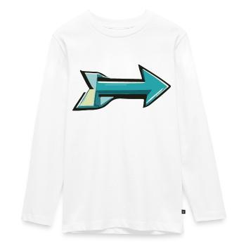 Flèche vers la droite - T-shirt manches longues Premium Ado - blanc - Devant - AI Model Kid Female (0cm)
