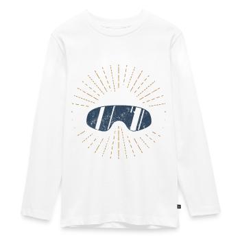 Lunettes de snowboard de ski de sports d’hiver - T-shirt manches longues Premium Ado - blanc - Devant - AI Model Kid Female (0cm)