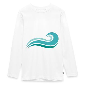 Wave - Teenager Premium Organic Long Sleeve Shirt - white - Front - AI Model Kid Female (0cm)