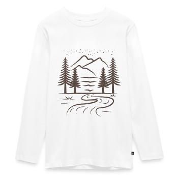 wanderlust - Teenager Premium Organic Long Sleeve Shirt - white - Front - AI Model Kid Female (0cm)