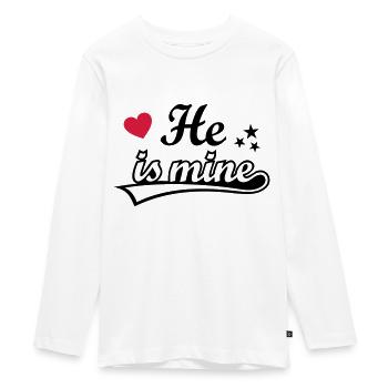 i love my boyfriend Liebe Freund boyfriend - Teenager Premium Bio Langarmshirt - Weiß - Vorne - AI Model Kid Female (0cm)
