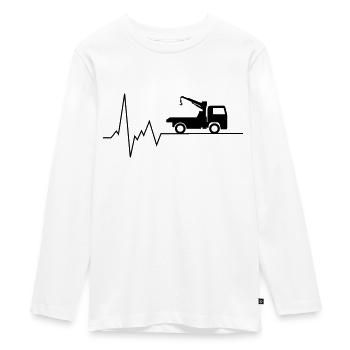herzschlag abschleppwagen - Teenager Premium Bio Langarmshirt - Weiß - Vorne - AI Model Kid Female (0cm)
