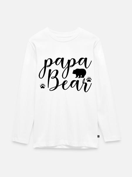 Papabär und Mamabär - Teenager Premium Bio Langarmshirt - Weiß