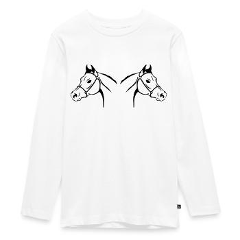 pferde - Teenager Premium Bio Langarmshirt - Weiß - Vorne - AI Model Kid Female (0cm)