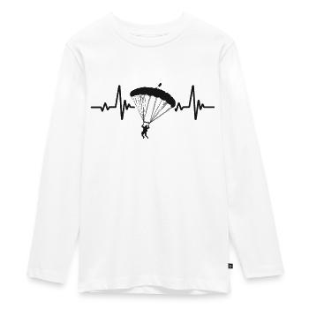 Parachuting Heartbeat Parachute Jump - Teenager Premium Organic Long Sleeve Shirt - white - Front - AI Model Kid Female (0cm)