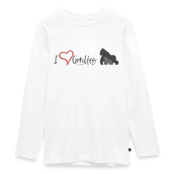 Love for Gorillas - T-shirt manches longues Premium Ado - blanc - Devant - AI Model Kid Female (0cm)