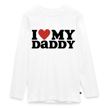I Love My Daddy - Teenager Premium Organic Long Sleeve Shirt - white - Front - AI Model Kid Female (0cm)
