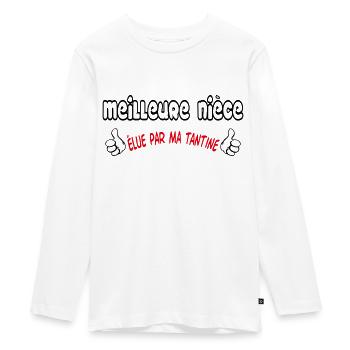 Best Niece - Teenager Premium Organic Long Sleeve Shirt - white - Front - AI Model Kid Female (0cm)