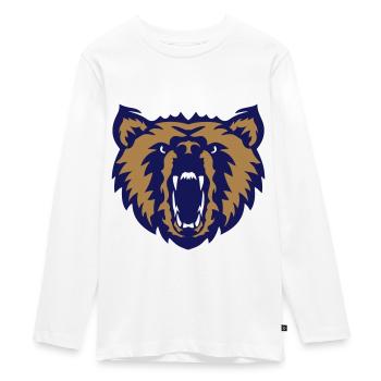Bärengesicht Club Logo - Teenager Premium Bio Langarmshirt - Weiß - Vorne - AI Model Kid Female (0cm)