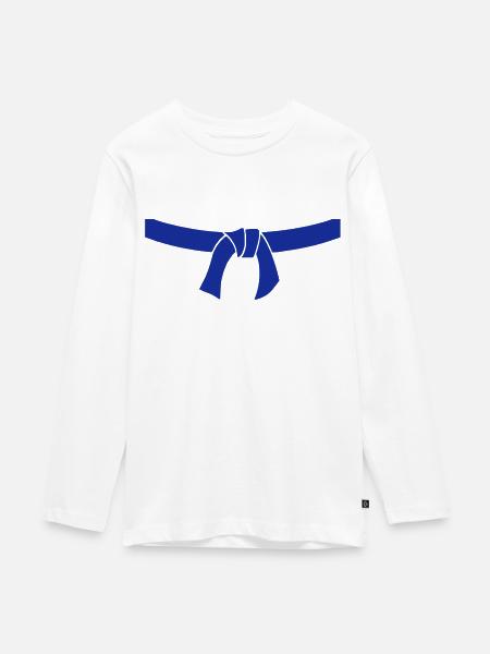 Gürtel Kampfsport - Teenager Premium Bio Langarmshirt - Weiß