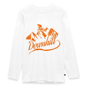 Downhill - Teenager Premium Organic Long Sleeve Shirt - white - Front - AI Model Kid Female (0cm)