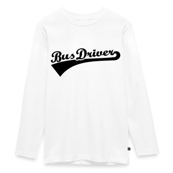 Bus driver - Teenager Premium Organic Long Sleeve Shirt - white - Front - AI Model Kid Female (0cm)