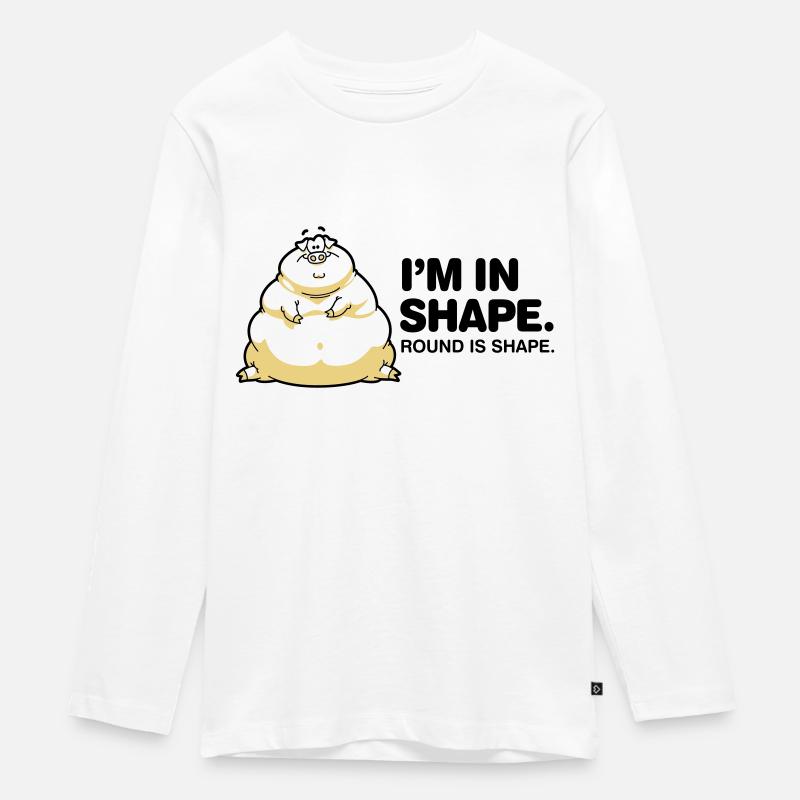 Ich bin gut in Form. Rund ist auch eine Form. - Teenager Premium Bio Langarmshirt - Weiß