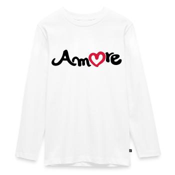 amore - Teenager Premium Organic Long Sleeve Shirt - white - Front - AI Model Kid Female (0cm)