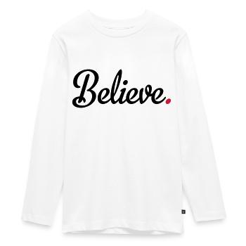 croire - T-shirt manches longues Premium Ado - blanc - Devant - AI Model Kid Female (0cm)