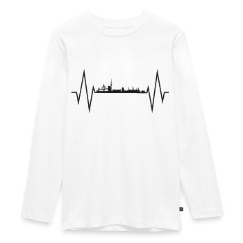 Hamburg puls Geschenk Moin Sprüche - Teenager Premium Bio Langarmshirt - Weiß - Vorne - AI Model Kid Female (0cm)