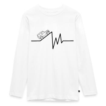 Landy Herzschlag Auto Geländewagen offroad 4x4 - Teenager Premium Bio Langarmshirt - Weiß - Vorne - AI Model Kid Female (0cm)