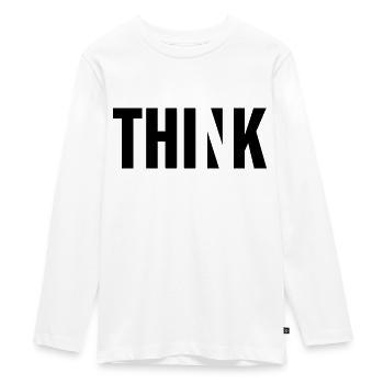 denken - Teenager Premium Bio Langarmshirt - Weiß - Vorne - AI Model Kid Female (0cm)