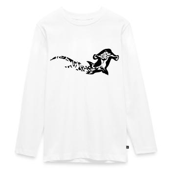 toller Hammerhai-Tribal-Tattoo-Stil - Teenager Premium Bio Langarmshirt - Weiß - Vorne - AI Model Kid Female (0cm)