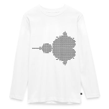 Mandelbrot Ascii - black - Teenager Premium Organic Long Sleeve Shirt - white - Front - AI Model Kid Female (0cm)