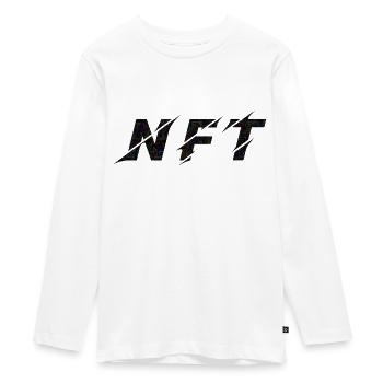 NFT Black Lines Colours - Teenager Premium Organic Long Sleeve Shirt - white - Front - AI Model Kid Female (0cm)