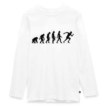 Die Evolution von Laufen - Teenager Premium Bio Langarmshirt - Weiß - Vorne - AI Model Kid Female (0cm)