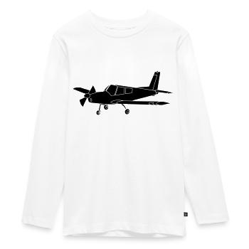 Flugzeug Pilot Flieger Motorflugzeug Motorflieger - Teenager Premium Bio Langarmshirt - Weiß - Vorne - AI Model Kid Female (0cm)