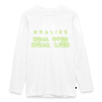 Realize, Real Eyes, Real Lies - Teenager Premium Bio Langarmshirt - Weiß - Vorne - AI Model Kid Female (0cm)