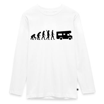 Evolution Camping - T-shirt manches longues Premium Ado - blanc - Devant - AI Model Kid Female (0cm)