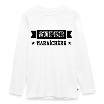 Jardinier / Maraîcher / Maraichère / Paysan - T-shirt manches longues Premium Ado - blanc - Devant - AI Model Kid Female (0cm)