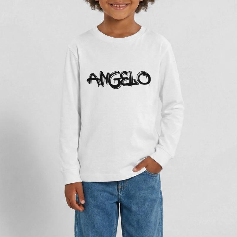 Angelo Name Geschenk Geschenkidee Teenager Premium Bio Langarmshirt