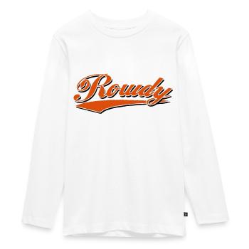 rowdy thief bandit sticker motorcycle biker custom - Teenager Premium Organic Long Sleeve Shirt - white - Front - AI Model Kid Female (0cm)