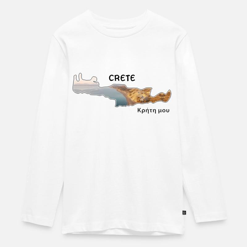 Kreta Comos Strand - Teenager Premium Bio Langarmshirt - Weiß