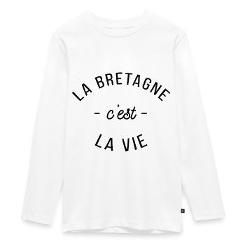 la bretagne c est la vie 32 foncé - T-shirt manches longues Premium Ado - blanc - Devant - AI Model Kid Female (0cm)