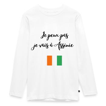 Je peux pas je vais à Assinie - T-shirt manches longues Premium Ado - blanc - Devant - AI Model Kid Female (0cm)