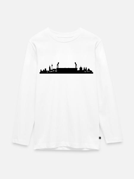 Nürnberg Skyline Stadion - Teenager Premium Bio Langarmshirt - Weiß