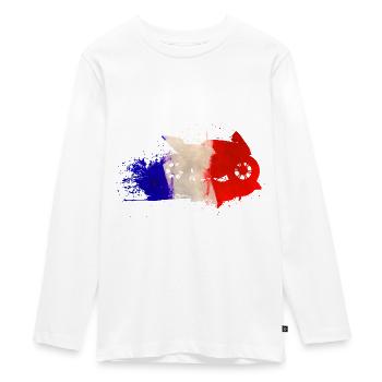 Moto Art Sport automobile France Drapeau - T-shirt manches longues Premium Ado - blanc - Devant - AI Model Kid Female (0cm)