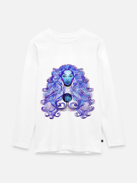Jungfrau Virgo Zodiac Sternzeichen - Teenager Premium Bio Langarmshirt - Weiß