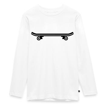 Skateboard - Teenager Premium Organic Long Sleeve Shirt - white - Front - AI Model Kid Female (0cm)