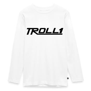 Troll Schriftzug - Teenager Premium Bio Langarmshirt - Weiß - Vorne - AI Model Kid Female (0cm)